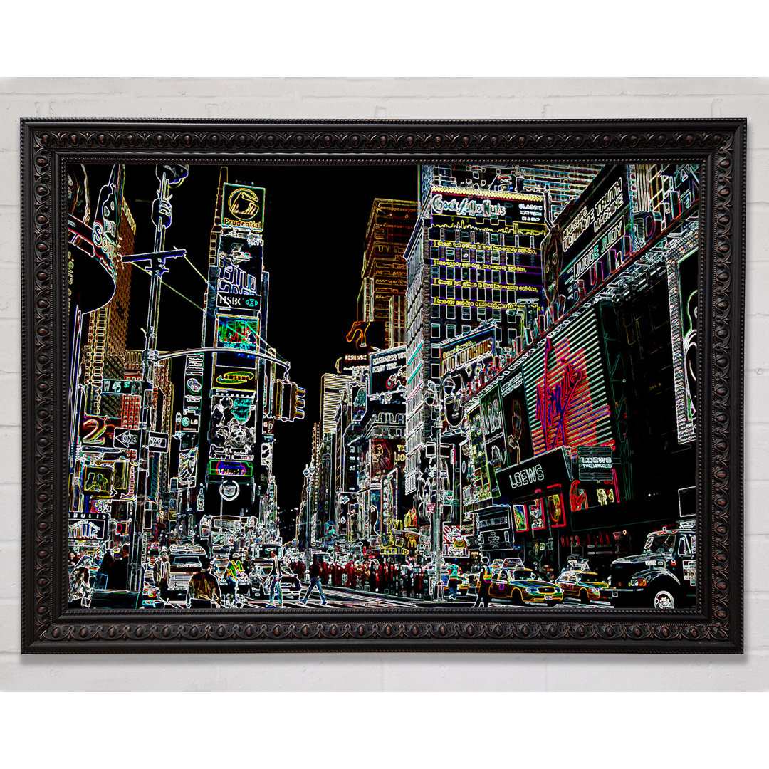 Gerahmter Kunstdruck New York Times Square Psychedelic