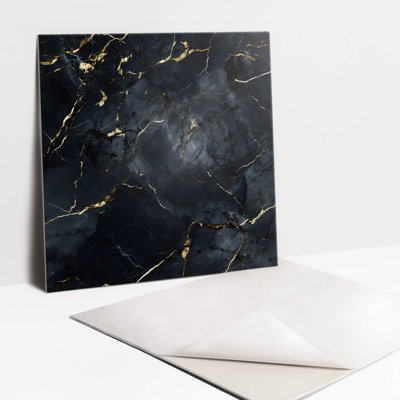 Cezary 30cm x 30cm PVC Field Tile in Black