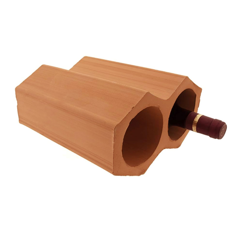 Botellero 5" X 9-1/4" Terra Cotta Unglazed Ceramic Wine Rack