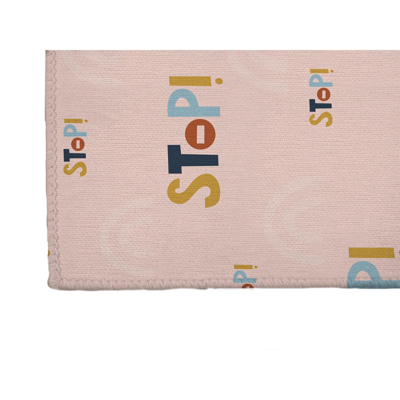 Stop Slate Kids Play Mat, Pink, Rectangle 4' x 6'