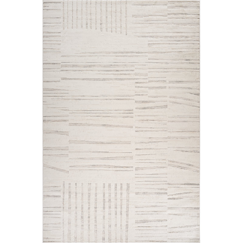 Tapis intérieur moderne, beige crème., Rectangle 7 pi 10 po x 10 pi 10 po