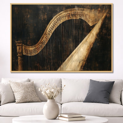 Naiara II - Tableau encadré sur toile « Harpe noire »