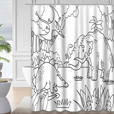Dessin de rideau de douche avec 12 crochets