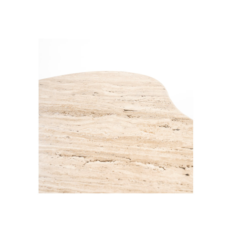 Mari Stone Coffee Table, 13" H x 33" L x 28" W