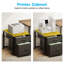 Bureau d'écriture avec prises de courant encastrées, bureau à domicile avec armoire à imprimante, bureau d'ordinateur réversible avec support pour PC, bureau d'angle avec structure robuste-964060159-958910790