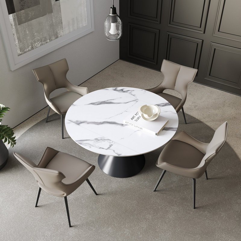 Avaeyah Round 135cm Extendable Dining Table, White