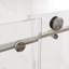 Porte de douche coulissante pour salle de bain, l 56 à 60 po x H 76 po, verre trempé épais de 5/16 po et 8 mm d'épaisseur, nickel brossé, imperméable, mécanisme silencieux pour salle de bain silencieuse