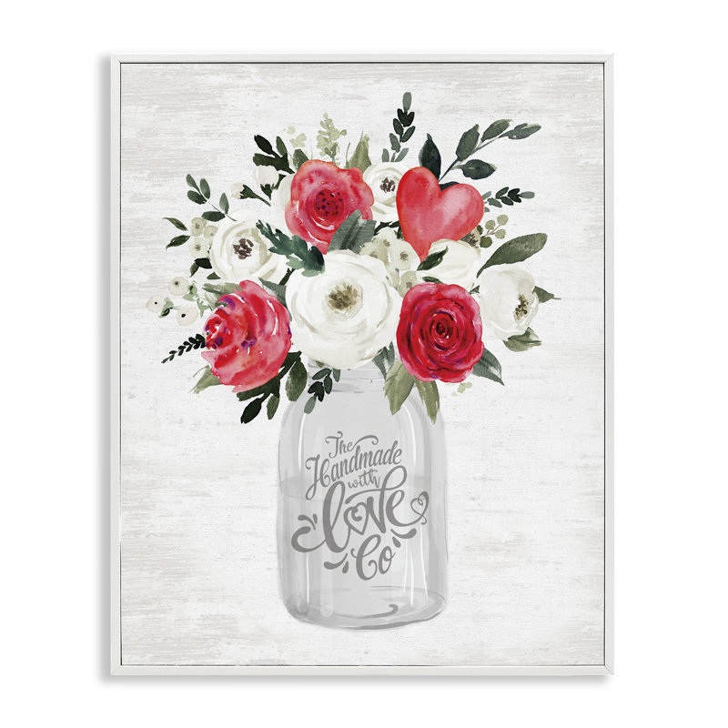 Giclée encadrée romantique à la main, design par lettré et doublé, H 20 po x l 16 po