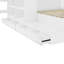 Lit double en bois blanc avec garde-robe et bureau de rangement à 6 tiroirs-776099902