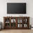 Pfarr 63" W Farmhouse Wood Sideboard with Glass Doors and Adjustable Shelves, Brown-1550988501