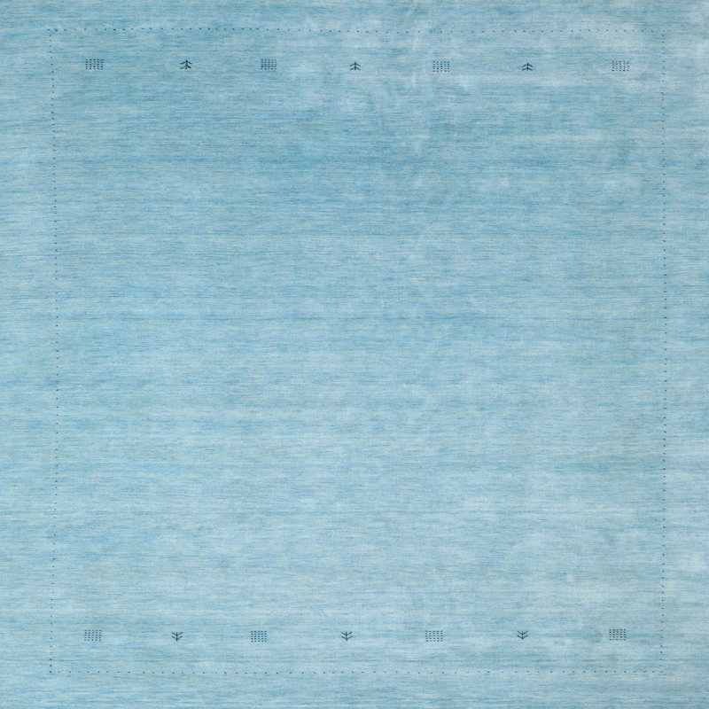 Tapis de zone bleu contemporain, Carré 3 pi