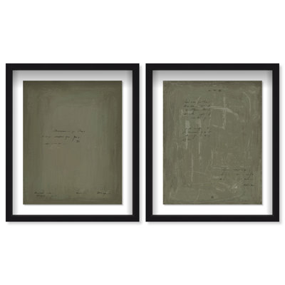 Olive Notes Set Framed Graphic Art