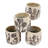 Of 4 Gray Sand - Cement Planters With Brown Botanical Highlights, 4.3X4.3X4 Inches, Add Charm To Entryway Room Interior And Patterns, Complement Bohemian Decor