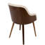 Chaise de salle à manger Bacci Mid-Century moderne en bois de noyer et tissu crème par Lumisource