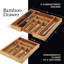 Organisateur de tiroir extensible en bambou - Grand porte-ustensiles de cuisine pour la coutellerie, l'argenterie, le rangement de couverts - Organisateur d'ustensiles pour les tiroirs de cuisine, bureau, plateau de rangement pour tiroir à ordures, 8 fentes
