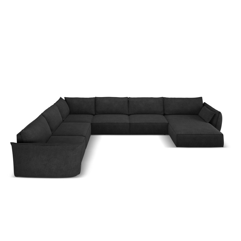 Lee-Ryan 8 Seater Large Corner Sofa , Black