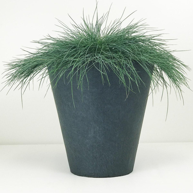 Contemporary Smooth Handmade Pot Planter, Dark Grey, 51 cm H x 50 cm W x 50 cm D