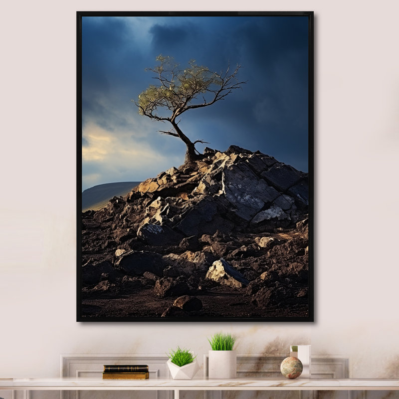 Volcan, volcan, émission I sur toile, Cadre flottant noir, 20" H x 12" W