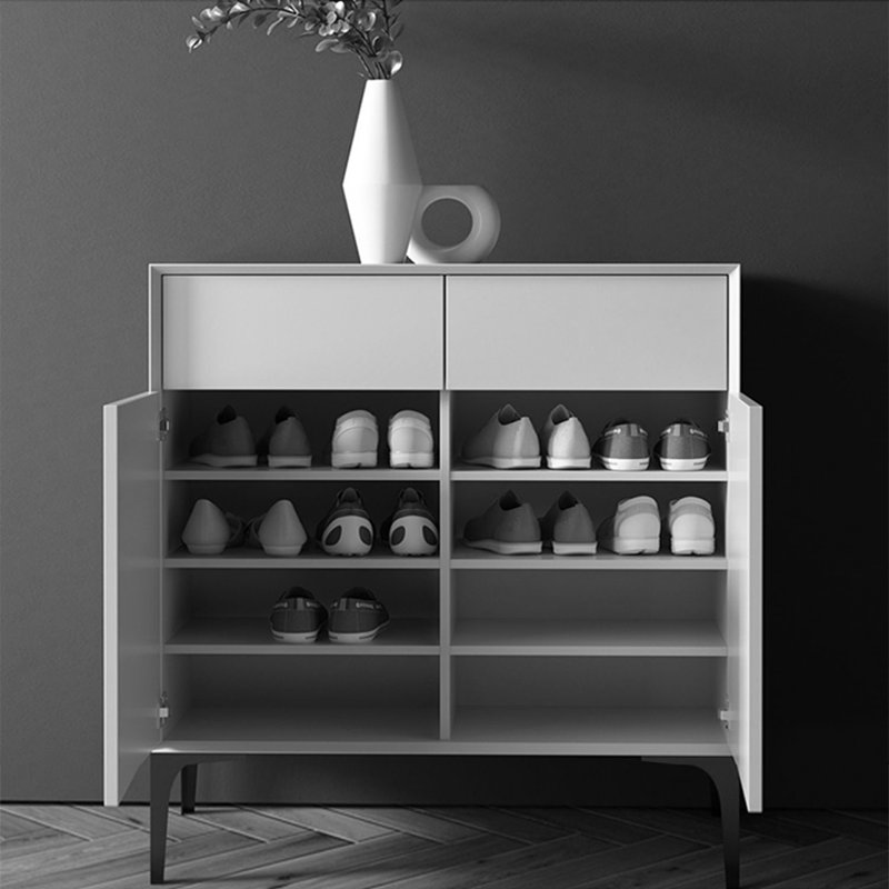 16 Pair Shoe Storage Cabinet, Gray