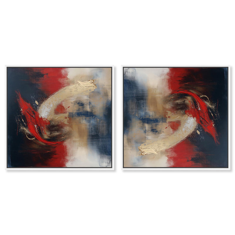 Ensemble de toiles sombres Rager Hues II par Art Remedy, H 13 po x l 13 po, Cadre blanc