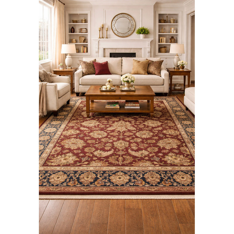 Tapis rectangulaire en laine 8 pi x 10 pi Kenderek