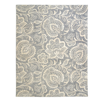 Gurdial Geona Casual Bohemian Paisley Gray/Ivory Area Rug