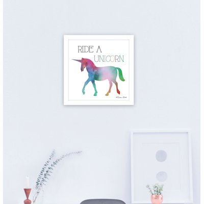 «Ruskin Ride a Unicorn», art mural encadré pour le salon, décoration murale par Susan Ball