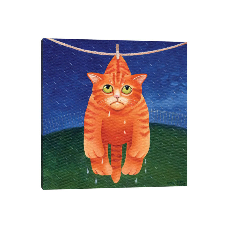 Drying In The Rain by Vicky Mount - Painting on Canvas, Wrapped Canvas, 30.48 cm H x 30.48 cm W