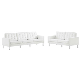 123'' Genuine Leather Sofa
