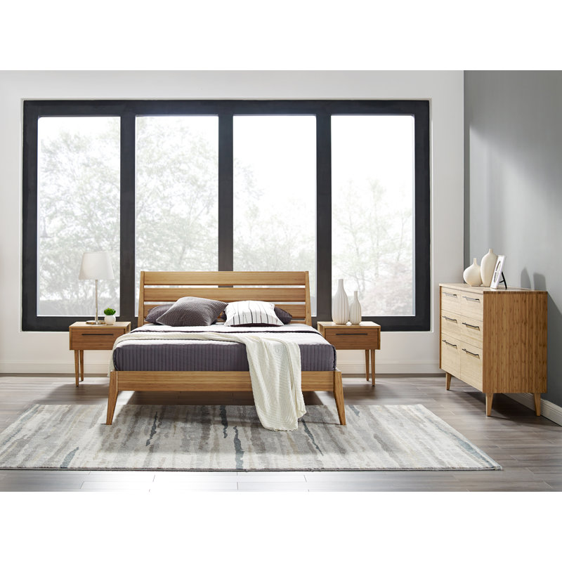 Ensemble de chambre avec lit plateforme en bois massif 4 pièces Clitheroe, Très grand
