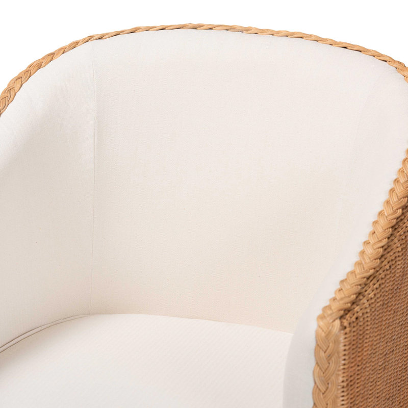 Fauteuil bohémien en rotin miel clair