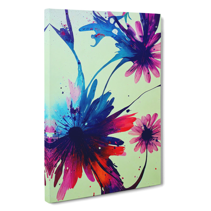 Splashed Flowers No.1 Abstract - Wrapped Canvas Print, 50cm H x 35cm W x 3cm D