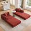 Canapé-lit modulaire pour appartement, canapé-lit convertible avec structure fixe et accoudoirs amovibles, matelas pliant pour petits espaces, sans assemblage, velours côtelé, rouge Ancora-2056349516