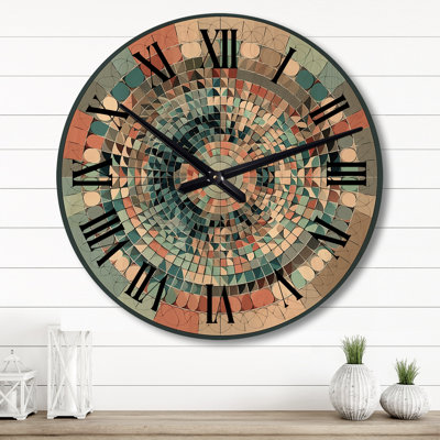 Horloge murale moderne en bois surdimensionnée The Great Mystery Mandala Illustration IV