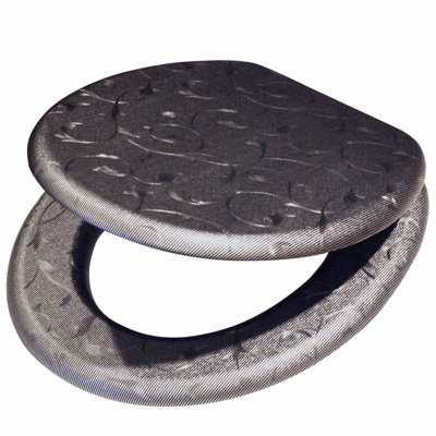 Tiger Toilet Seat Glitter MDF Grey