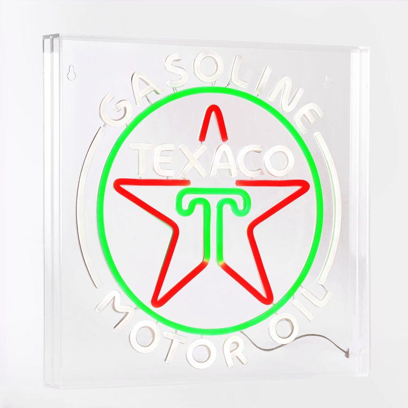 Texaco Gasoline Motor Oil Acrylic LED Wall Sign