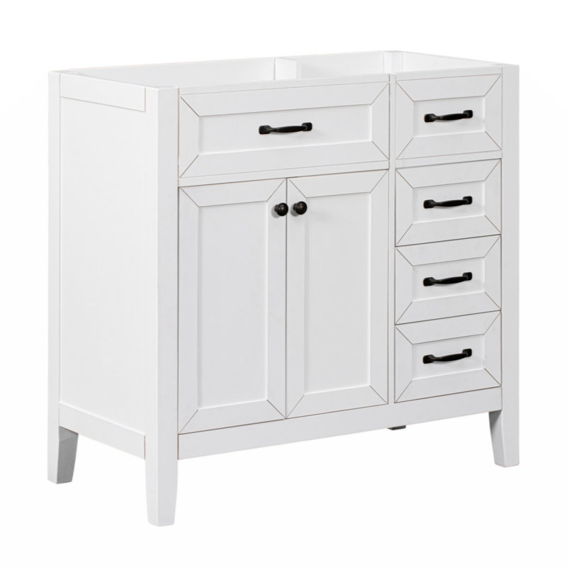 Base de meuble-lavabo simple 35,5 po seulement, Blanc