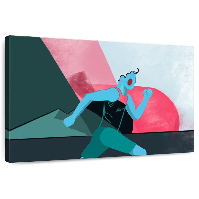 Illustration d'un homme qui court Sirci, H 8 po x l 12 po