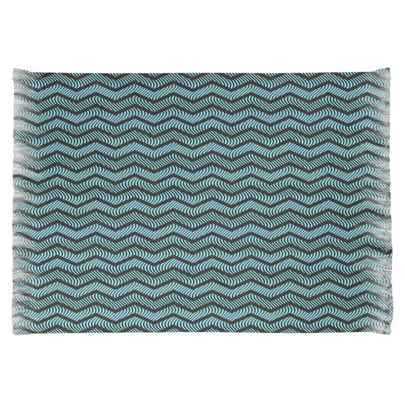 Tapis à chevrons ondulés blue area, Non