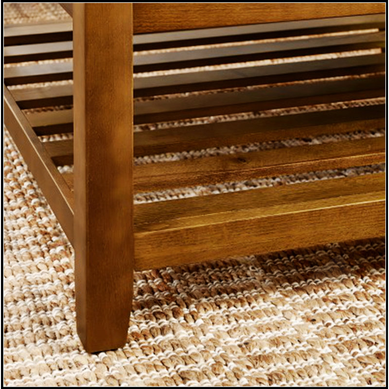 Table basse capitonnée en lin, grand pouf carré avec étagère et cadre en bois de hêtre, repose-pieds surdimensionné pour salon
