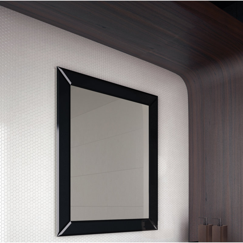 Carlo Flat Wall Mirror, Black