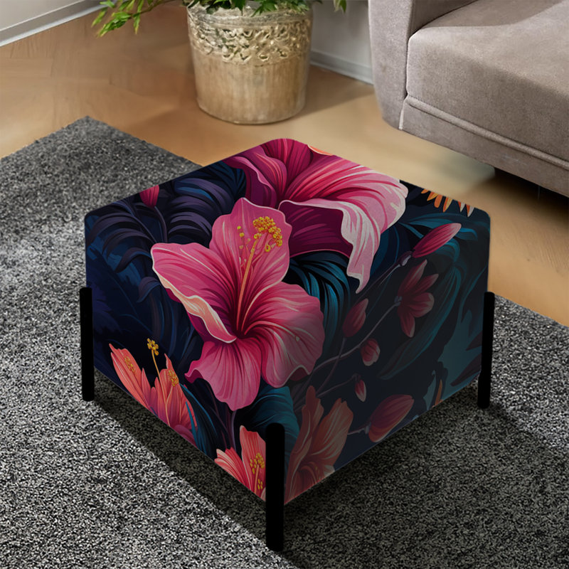 Starlit Paradise - motif tropical - repose-pieds carré tropical