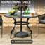 Michiana Round Metal Outdoor Dining Table With Umbrella Hole , 115cm cm W 115cm cm D