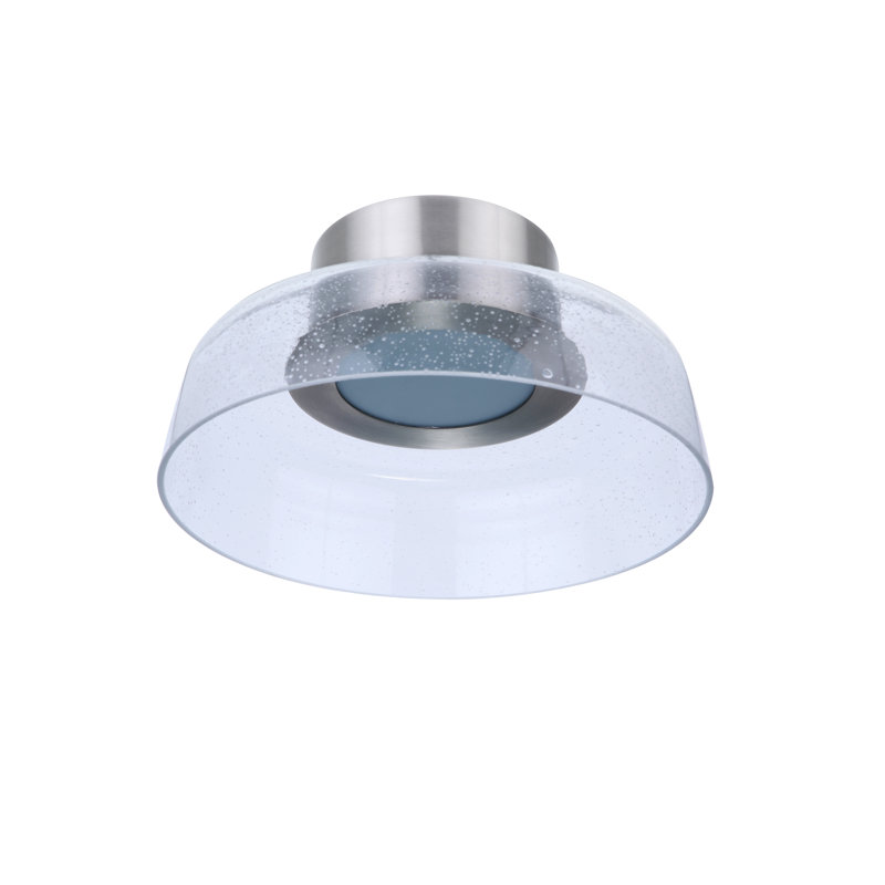 Plafonnier semi-encastré 1 lumière DEL Talisha, H 6 po x l 12,5 po x P 12,5 po, Nickel