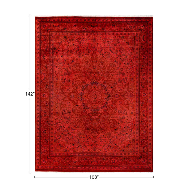 Tapis orange 9 pi x 11 pi 10 po Damayah One-of-a-Kind