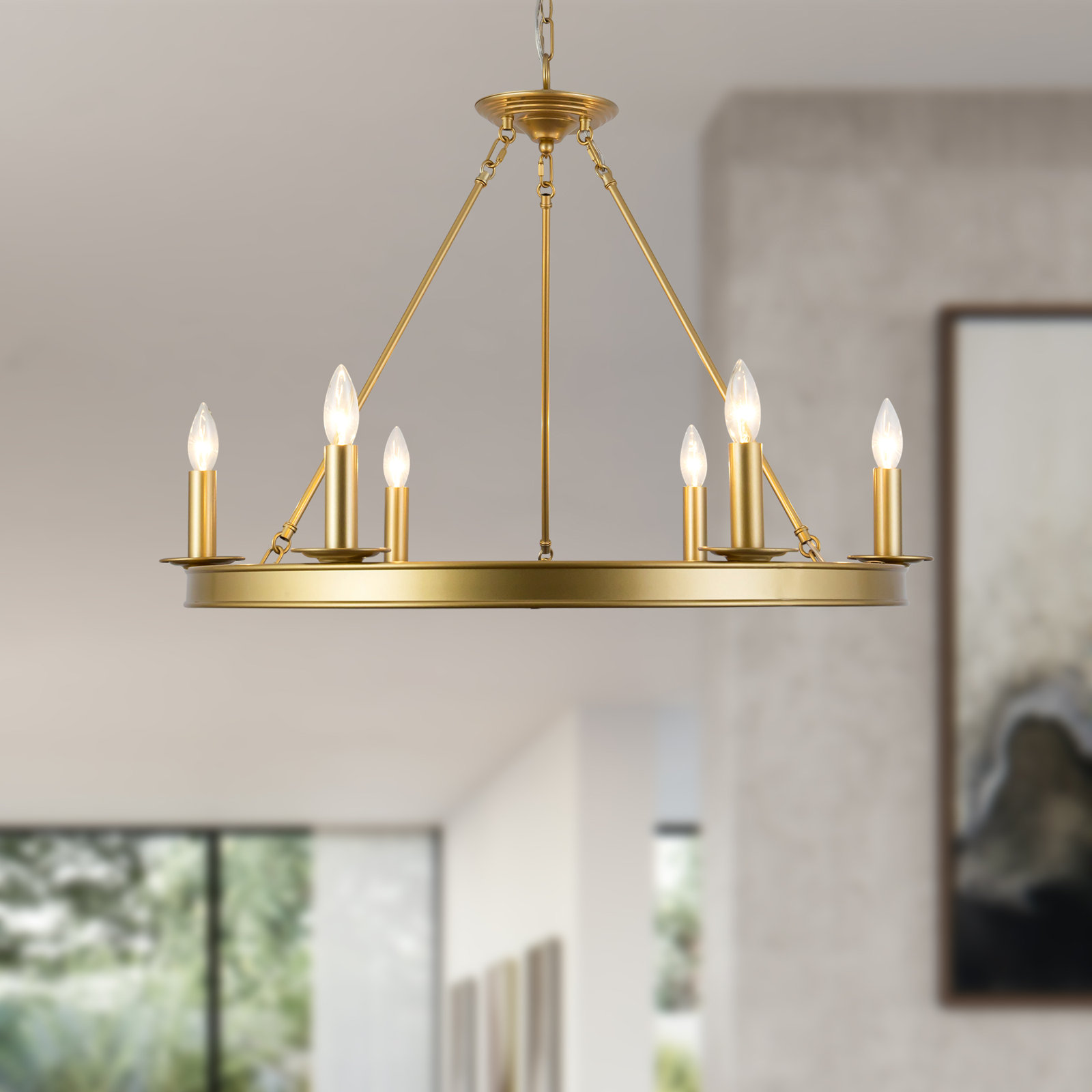 Lynda Gold Chandelier, 32-in