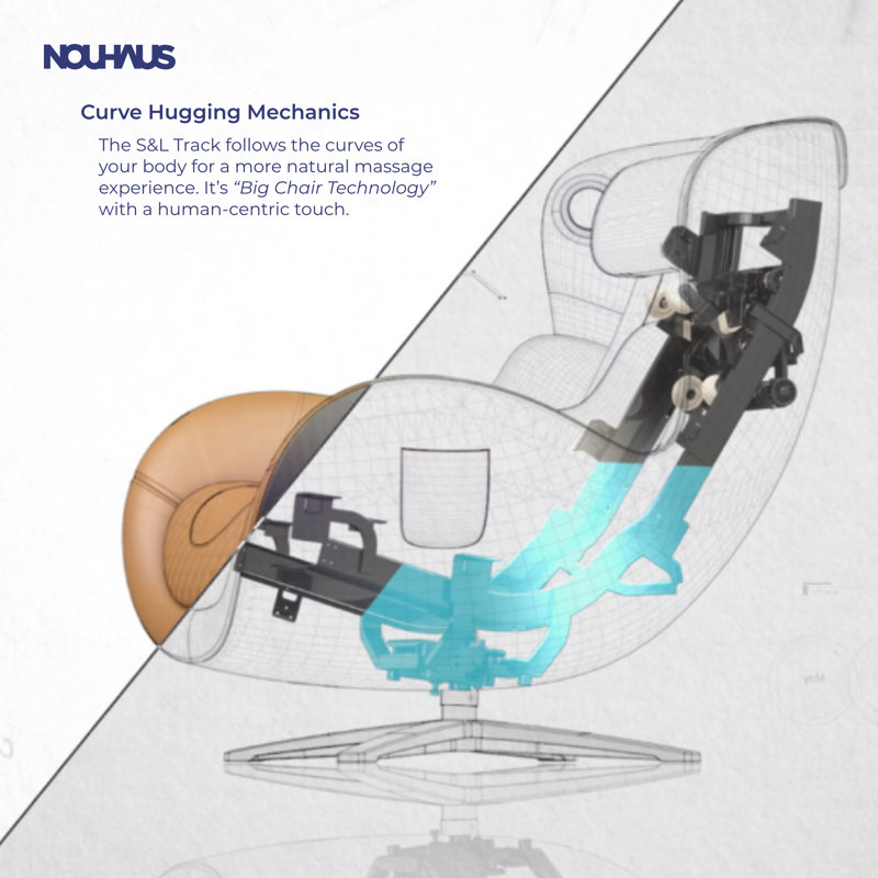 Nouhaus Inc NOUHAUS Heated Classic Massage Chair Full Body and Spot Massaging Recliner with Ottoman, Bluetooth Speaker, in-Chair Charger. Portable Shiatsu Body Massager Chair