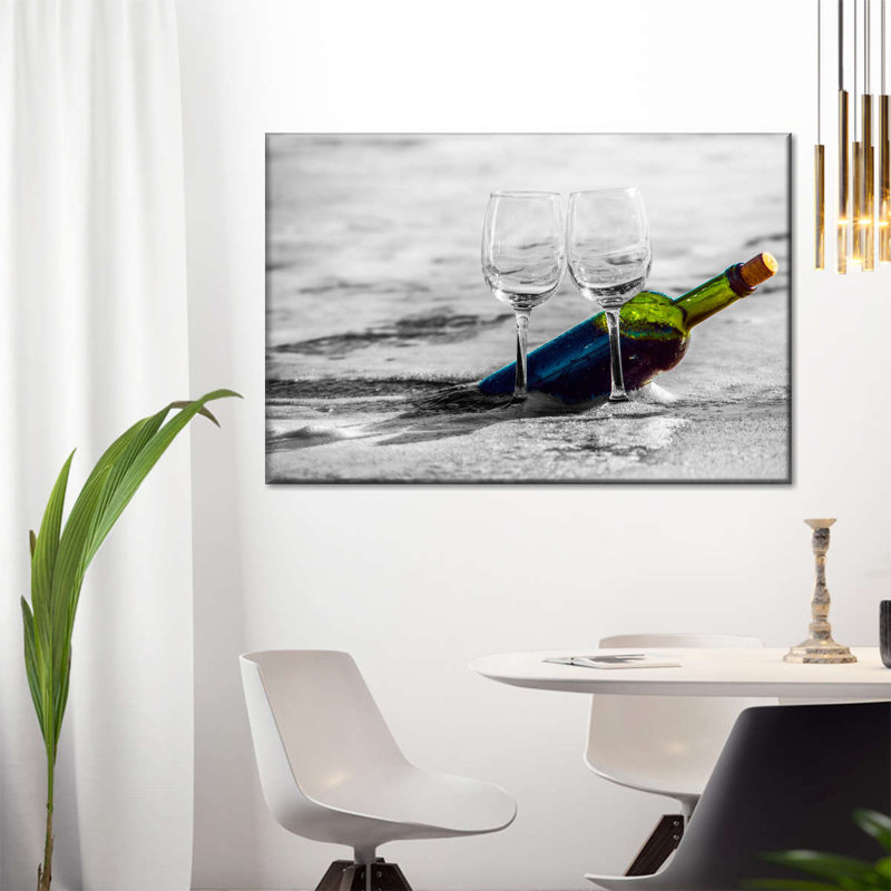 Vin sur la plage sur toile, H 24 po x l 36 po x P 1,25 po