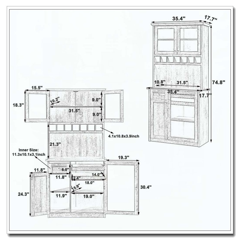 Armoire de cuisine Farmhouse, Blanc