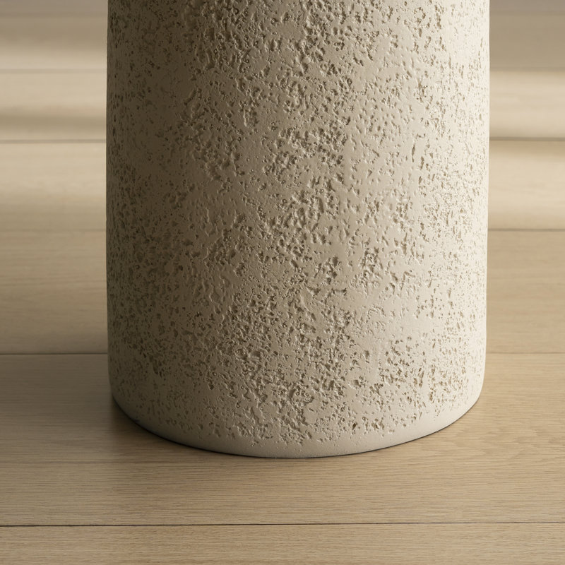 Fiberglass Mushroom-Shaped Accent Table, Cream